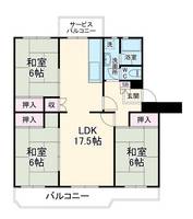 吹上団地 12号棟 1階の間取り