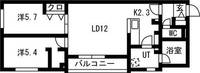 北海道札幌市西区発寒三条6(マンション)の賃貸物件の間取り