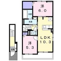 広島県三次市十日市東2(アパート)の賃貸物件の間取り
