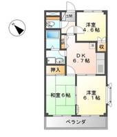 広島県福山市水呑町三新田2(アパート)の賃貸物件の間取り