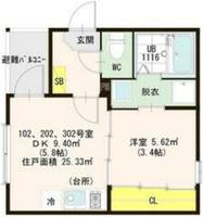 大阪府大阪市生野区小路1(アパート)の賃貸物件の間取り