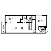 北海道札幌市中央区南八条西12(マンション)の賃貸物件の間取り
