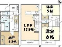 埼玉県さいたま市浦和区領家6(一戸建)の賃貸物件の間取り