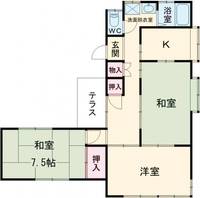 山口県岩国市由宇町港2(一戸建)の賃貸物件の間取り