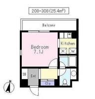 東京都新宿区北新宿2(マンション)の賃貸物件の間取り