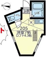 神奈川県横浜市中区西之谷町(アパート)の賃貸物件の間取り
