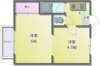 久宝寺コーポラスB棟の間取り