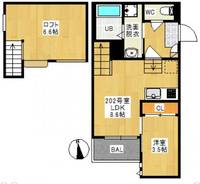 岡山県岡山市北区下伊福西町(アパート)の賃貸物件の間取り