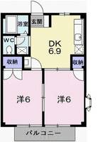 兵庫県姫路市広畑区蒲田4(アパート)の賃貸物件の間取り