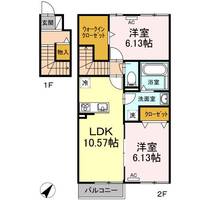 愛知県豊川市豊川町止通(アパート)の賃貸物件の間取り