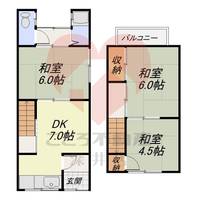 大阪府東大阪市御厨栄町2(一戸建)の賃貸物件の間取り