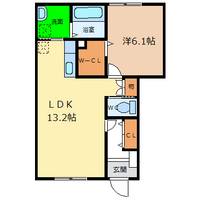 徳島県阿南市領家町長田(アパート)の賃貸物件の間取り
