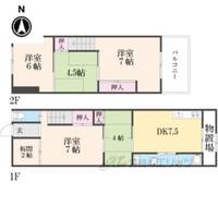 京都府京都市南区西九条豊田町(一戸建)の賃貸物件の間取り