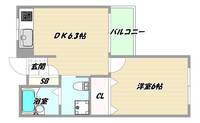 大阪府大阪市淀川区西中島1(マンション)の賃貸物件の間取り