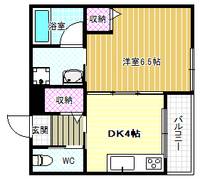 大阪府藤井寺市大井5(アパート)の賃貸物件の間取り