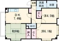 広島県安芸郡府中町鶴江2の賃貸アパートの間取り