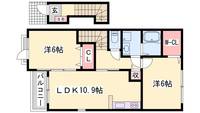 兵庫県姫路市広畑区西蒲田(アパート)の賃貸物件の間取り