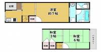 大阪府大阪市生野区巽中4(一戸建)の賃貸物件の間取り