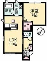 岡山県倉敷市連島町鶴新田(アパート)の賃貸物件の間取り