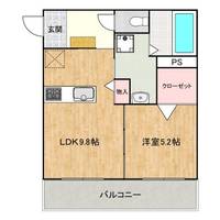 広島県福山市曙町1(マンション)の賃貸物件の間取り