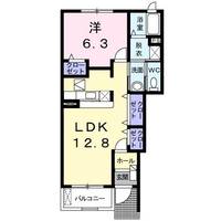 茨城県石岡市東田中(アパート)の賃貸物件の間取り
