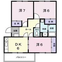 栃木県宇都宮市若草3(マンション)の賃貸物件の間取り