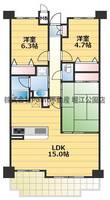 大阪府大阪市西区江戸堀3(マンション)の賃貸物件の間取り