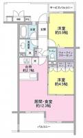 神奈川県横浜市神奈川区旭ケ丘(マンション)の賃貸物件の間取り