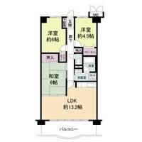 大阪府枚方市北中振3(マンション)の賃貸物件の間取り