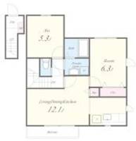 京都府亀岡市篠町森上垣内(アパート)の賃貸物件の間取り