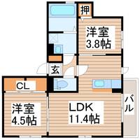 D-roomプリメーロ花の間取り