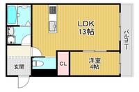 大阪府大阪市城東区蒲生2(アパート)の賃貸物件の間取り
