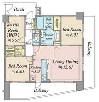 東京都台東区上野7(マンション)の賃貸物件の間取り