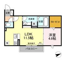 愛知県豊川市二見町(アパート)の賃貸物件の間取り