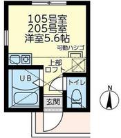 神奈川県横浜市神奈川区松見町2(アパート)の賃貸物件の間取り