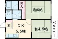 大阪府高槻市古曽部町2(アパート)の賃貸物件の間取り