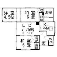 北海道釧路市若竹町(一戸建)の賃貸物件の間取り