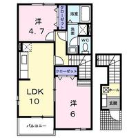 広島県三原市本郷南2(アパート)の賃貸物件の間取り