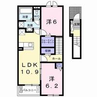 福岡県田川市大字奈良(アパート)の賃貸物件の間取り