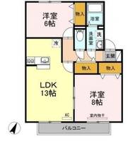 岡山県倉敷市羽島(アパート)の賃貸物件の間取り