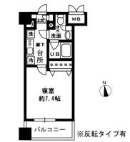 東京都新宿区荒木町(マンション)の賃貸物件の間取り