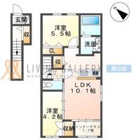 福島県郡山市大槻町字古屋敷(アパート)の賃貸物件の間取り