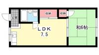 大阪府豊中市岡上の町4(アパート)の賃貸物件の間取り