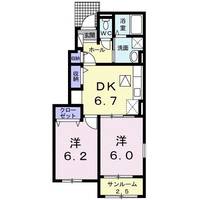 アレーズ Dの間取り