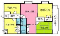 神奈川県厚木市妻田東1(マンション)の賃貸物件の間取り