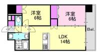 広島県広島市中区宝町(マンション)の賃貸物件の間取り