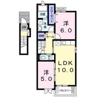 栃木県栃木市都賀町家中(アパート)の賃貸物件の間取り