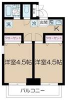 東京都新宿区新宿7(マンション)の賃貸物件の間取り