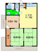 徳島県徳島市津田本町4(マンション)の賃貸物件の間取り