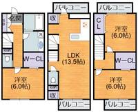 大阪府大阪市平野区瓜破4(一戸建)の賃貸物件の間取り